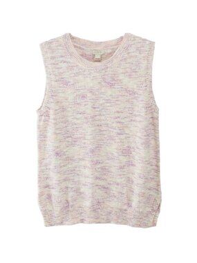 J.Crew Factory Space Dyed Sleeveless Sweater Pink Purple & Peach Blend
